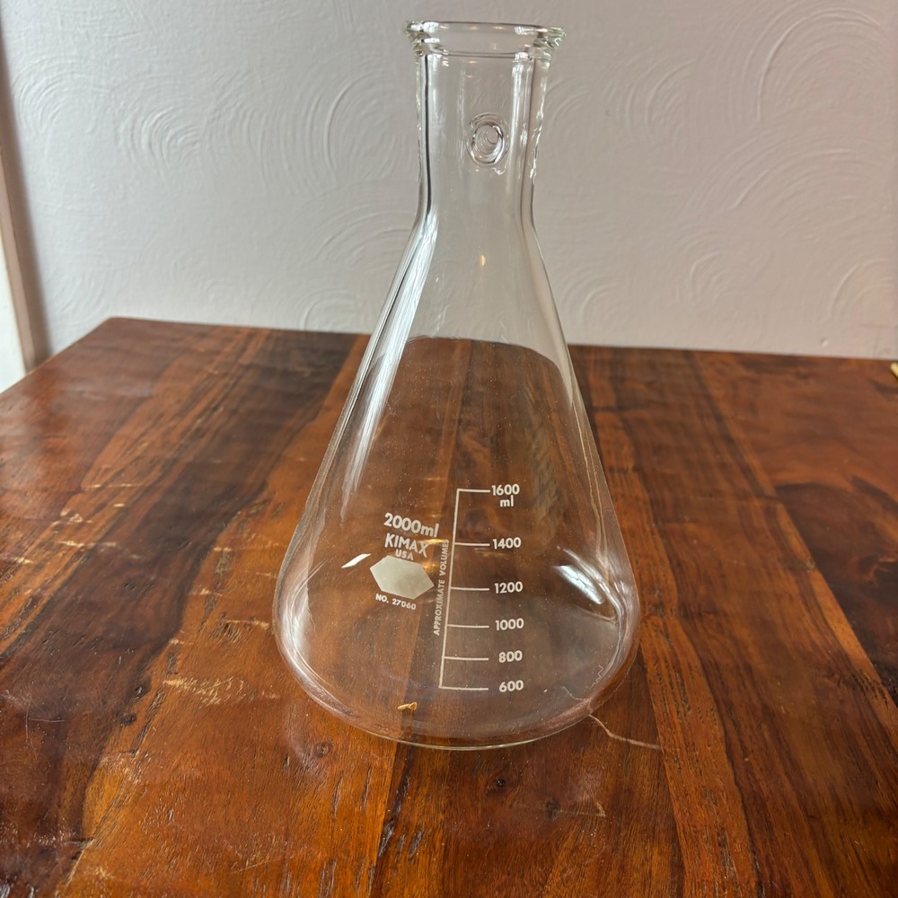 Vintage Kimax Kimble 2000ml Filtering Flask 27060 Borosilicate Glass with Box